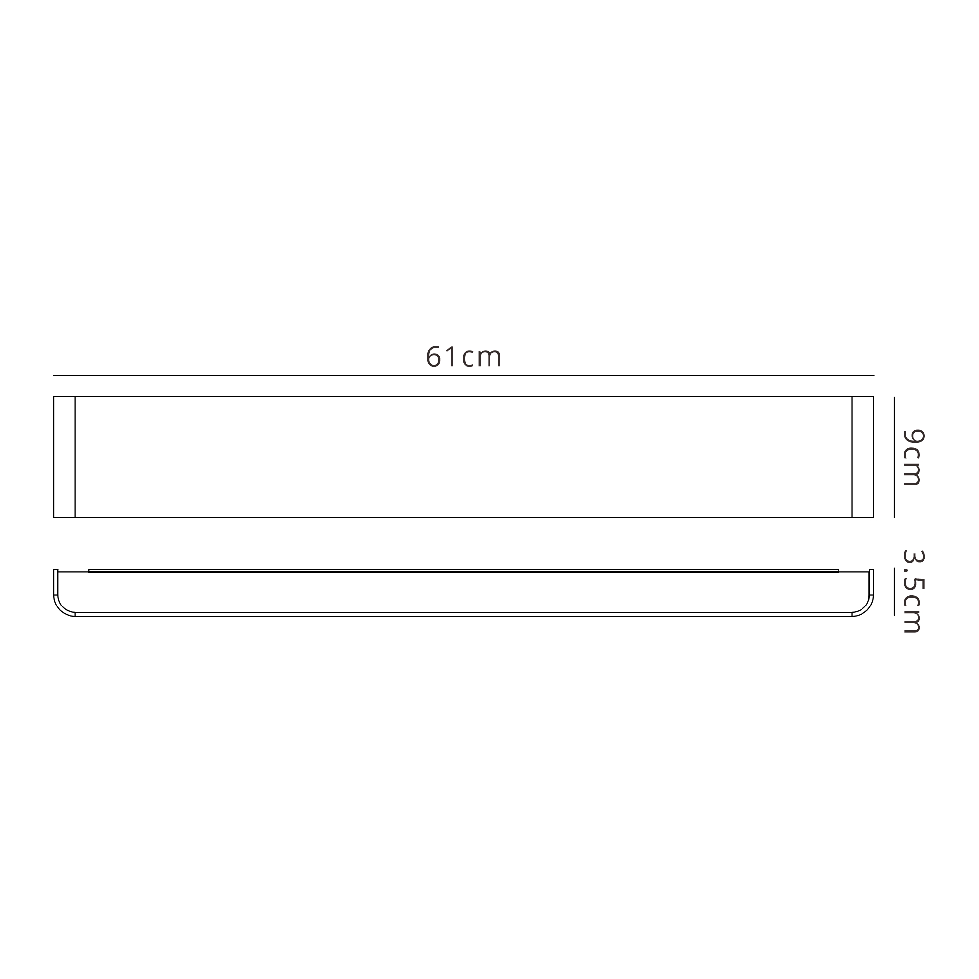 M8911  Egeo 61cm Linear Wall Lamp, 20W LED, 3000K, 1600lm, Black